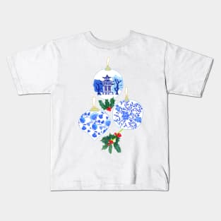 Chinoiserie Christmas Ornaments Kids T-Shirt